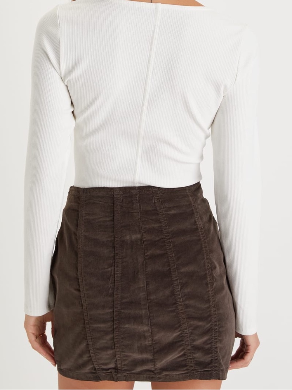 We The Free Layla Corduroy Zip Front Mini Skirt 
Sz 8 - Picture 2 of 9